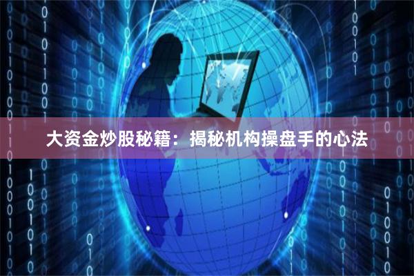 大资金炒股秘籍：揭秘机构操盘手的心法